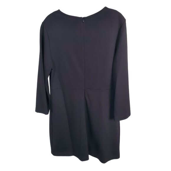Everlane Size 14 Dress Ponte Knit The Long Sleeve Shift Minimalist Capsule Black - Picture 4 of 10